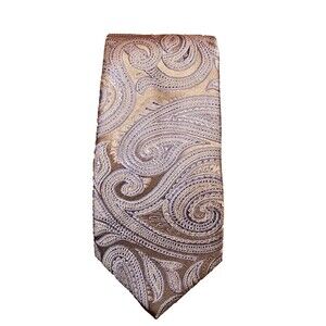 Michael Kors Gold and Blue Paisley Necktie